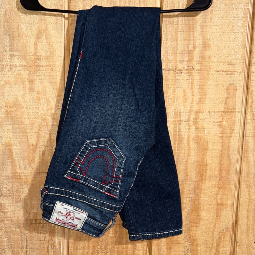True Religion Stella Skinny Jeans with Red Accents